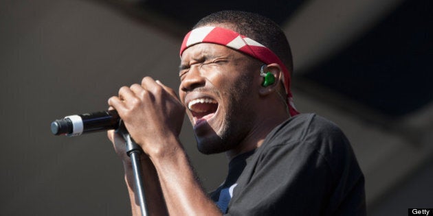 NEW ORLEANS, LA - MAY 04: Frank Ocean performs during the 2013 New Orleans Jazz & Heritage Music Festival at Fair Grounds Race Course on May 4, 2013 in New Orleans, Louisiana. (Photo by Erika Goldring/WireImage)