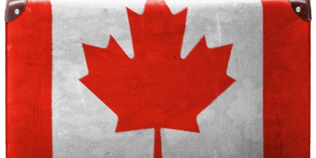 the canadian flag painted on ...