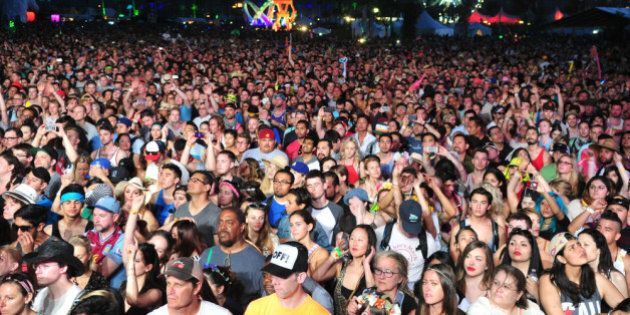 INDIO, CA - APRIL 11: A view of the audience during Broken Bells on day 1 of the 2014 Coachella Valley Music & Arts Festival at the Empire Polo Club on April 11, 2014 in Indio, California. (Photo by Frazer Harrison/Getty Images for Coachella)
