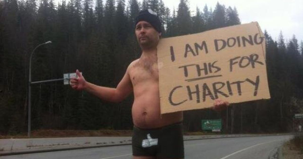 Gitchhiker Mark Mcintyre Hitchhikes Across Canada In Underwear To Raise Money Awareness For