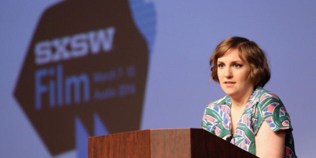 AUSTIN, TX - MARCH 10: Filmmaker/actress Lena Dunham speaks onstage at the Lena Dunham Keynote during the 2014 SXSW Music, Film + Interactive Festival at Austin Convention Center on March 10, 2014 in Austin, Texas. (Photo by Hutton Supancic/Getty Images for SXSW)