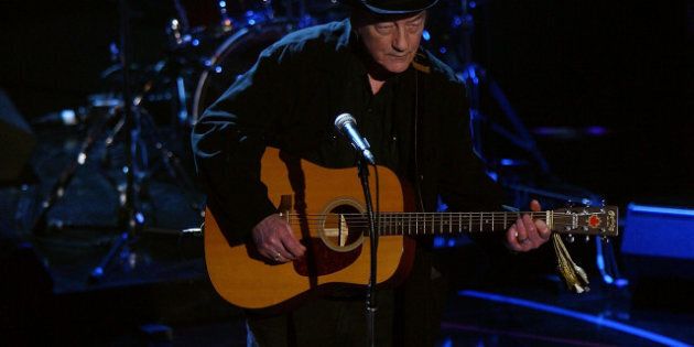 TORONTO, ON - JUNE 12: Stompin Tom Connors performs on stage during the 2008 NHL Awards at the at the Elgin Theatre on June 12, 2008 in Toronto, Canada. (Photo by Bruce Bennett/Getty Images for NHL)