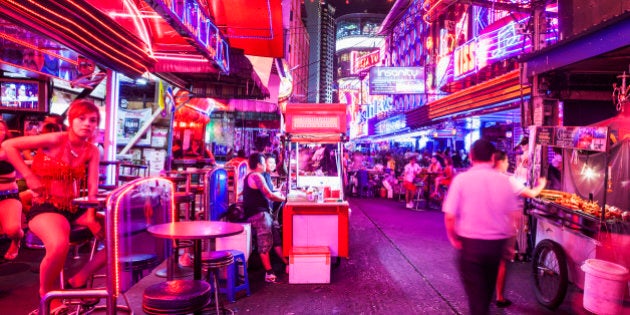 Red Light District of Soi Cowboy, one of the main place for prostitution.