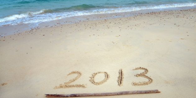 number 2013 on the beach of...