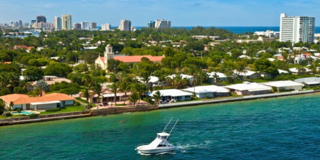 City and coastline of the city of Fort Lauderdale, Florida