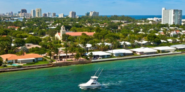 City and coastline of the city of Fort Lauderdale, Florida