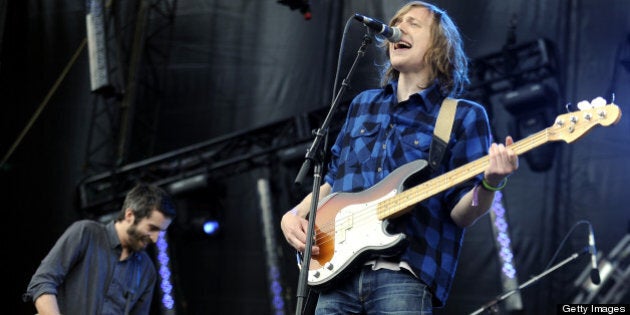 GEORGE, WA - MAY 29: Josh Hook (L) and Dave Monks of Tokyo Police Club perform as part of the Sasquatch! Music Festival at the Gorge Amphitheatre on May 29, 2011 in George, Washington. (Photo by Tim Mosenfelder/Getty Images)