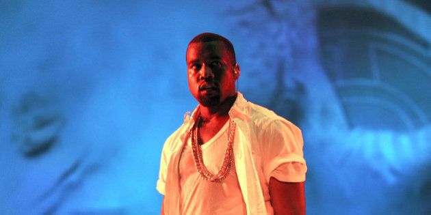 Kanye West performs on the main stage, as he headlines the second night of the Big Chill Festival 2011 at Eastnor Castle Deer Park in Herefordshire.