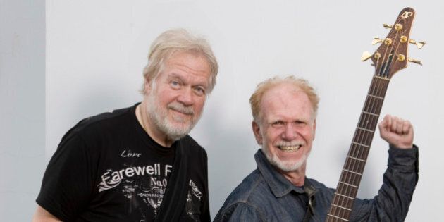 LONDON - 9th JUNE: Randy Bachman (left) and Fred Turner (right) of Canadian group Bachman & Turner (formerly Bachman Turner Overdrive) posed in Covent Garden, London on 9th June 2010. (Photo by Mike Prior/Redferns)