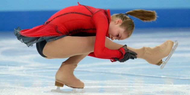 Russia's Julia Lipnitskaia performs in the Women's Figure Skating Team Free Program at the Iceberg Skating Palace during the Sochi Winter Olympics on February 9, 2014. AFP PHOTO / YURI KADOBNOV (Photo credit should read YURI KADOBNOV/AFP/Getty Images)