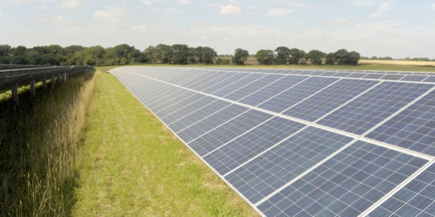 A general view of solar panels at Rudge Manor Solar Farm near Marlborough, Wiltshire.