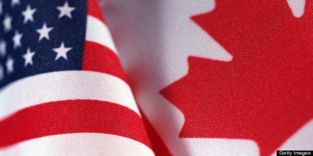 Flags of United States of America and Canada