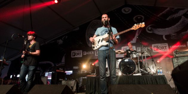 AUSTIN, TX - MARCH 20: Members of Viet Cong performs onstage at the FADER FORT presented by Converse during SXSW on March 20, 2015 in Austin, Texas. (Photo by Roger Kisby/Getty Images)