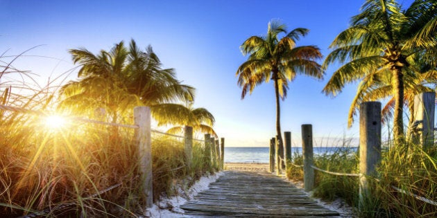 way to the beach in Key West, Miami, Floride, USA