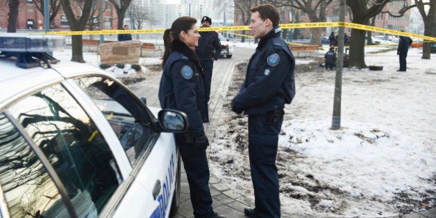 ROOKIE BLUE - 'Under Fire' - Andy and Chloe are blindsided by an unseen shooter when they respond to a routine 911 call. When more shots are fired at a subsequent emergency call, the officers realize that 15 Division is being targeted by someone out for revenge. The clock is ticking as the squad tries to serve and protect, while running down suspects. Meanwhile, Oliver comes face to face with the shooter in a gut-wrenching, life-changing moment, on 'Rookie Blue,' THURSDAY, SEPTEMBER 5 (10:01-11:00 p.m., ET), on the ABC Television Network. (Photo by Ken Woroner/ABC via Getty Images)MISSY PEREGRYM, PETER MOONEY