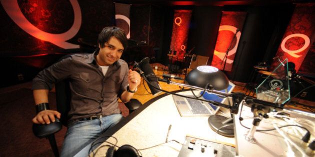 TORONTO, ON - MAY 6: Jian Ghomeshi, host of CBC-Radio morning show, Q, in the Q studio at CBC. (Rick Eglinton/Toronto Star via Getty Images)