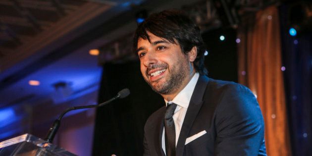THORNHILL, ON - JANUARY 25: CBC's Jian Ghomeshi (centre) was the emcee at the 2014 Parya Trillium Foundation Gala was held at Le Parc Conference and Banquet Centre in Thornhill January 25, 2014. (David Cooper/Toronto Star via Getty Images)