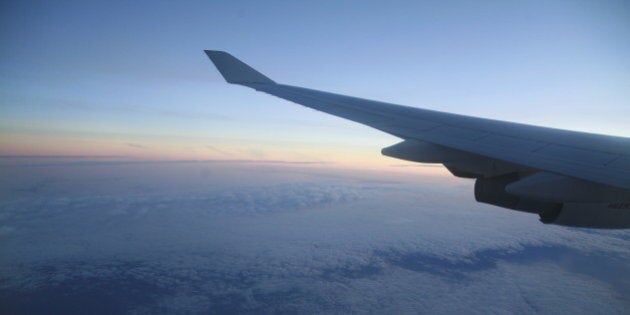 wings of an airplane in the sky............