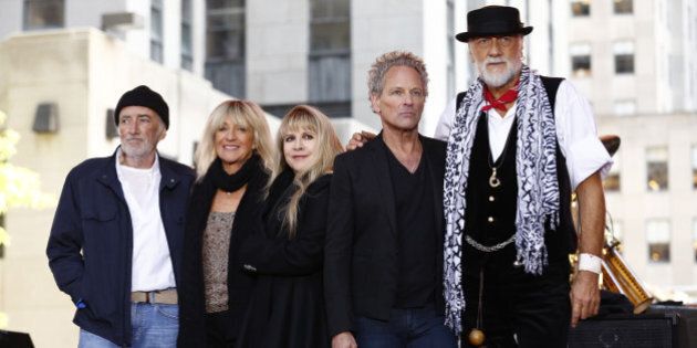 TODAY -- Pictured: (l-r) John McVie of Fleetwood Mac, Christine McVie, Stevie Nicks, Lindsey Buckingham, Mick Fleetwood appear on NBC News' 'Today' show -- (Photo by: Peter Kramer/NBC/NBC NewsWire via Getty Images)