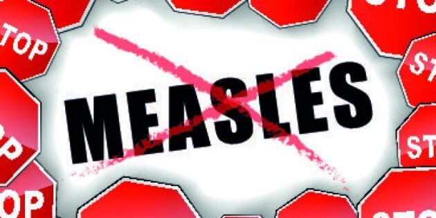 Vector illustration of stop measles concept background