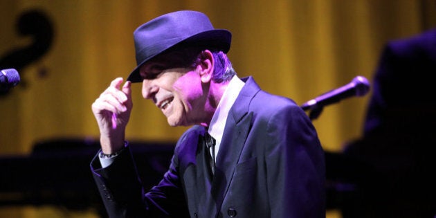 Leonard Cohen performs on the Old Ideas World Tour, at The Fabulous Fox Theatre on Friday, March 22, 2013, in Atlanta. (Photo by Robb D. Cohen/RobbsPhotos/Invision/AP)