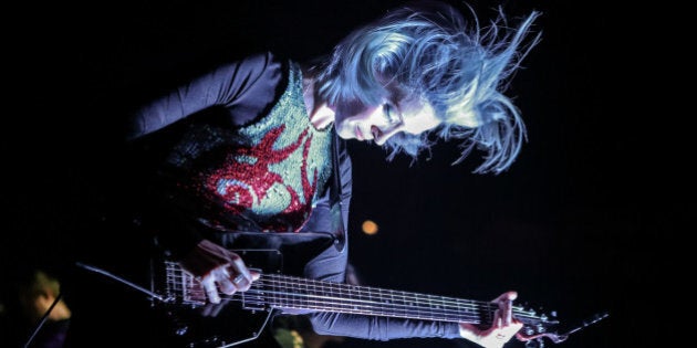 LONDON, UNITED KINGDOM - OCTOBER 25: Annie Clark of St Vincent performs on stage at The Roundhouse on October 25, 2014 in London, United Kingdom. (Photo by Christie Goodwin/Redferns via Getty Images)