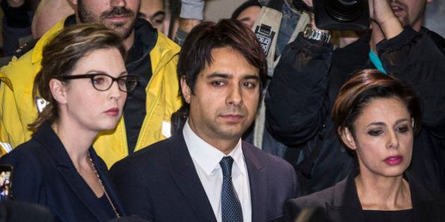 TORONTO, ON - NOVEMBER 26: Jian Ghomeshi leaving College Park Court with his Lawyer Marie Henein after Ghomeshi was released on $100,000 bail. The 47-year-old has been charged with four counts of sexual assault and one count of overcome resistance (choking). (David Cooper/Toronto Star via Getty Images)