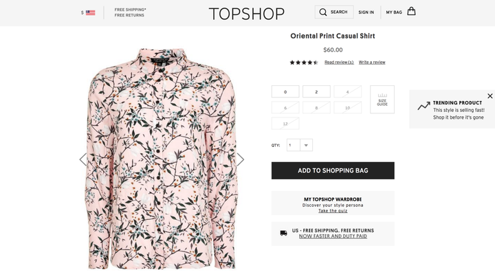 Not a good look, Topshop.
