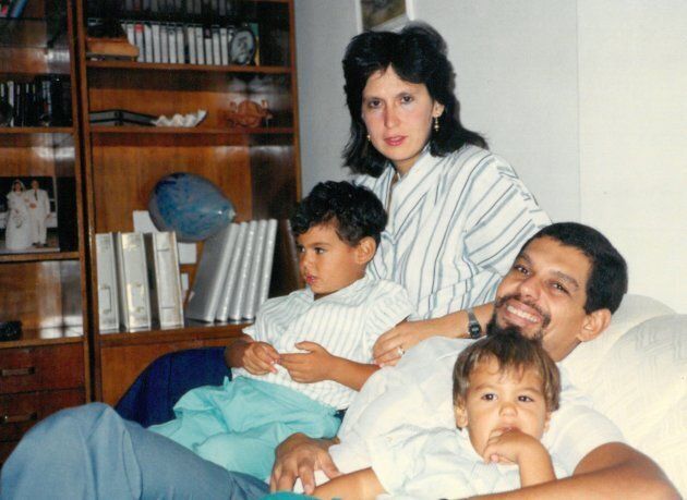 The author's young family as they were when they arrived in Quebec, 30 years ago.