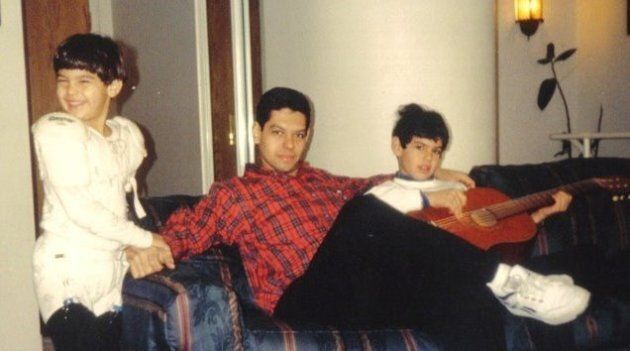 The author and his two sons in 1993.