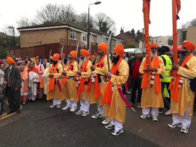 Martial prowess on display at a nagar kirtan.