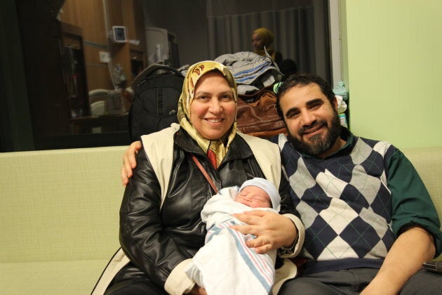 Yasser and his wife Safaa are pictured with their youngest
