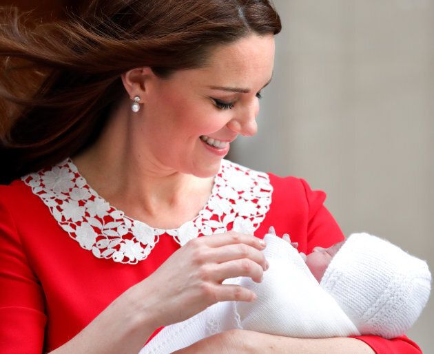 So photos like this one, of the Duchess of Cambridge just hours after giving birth to Prince Louis on on April 23, 2018 in London, England, don't exactly help parents feel better about themselves.