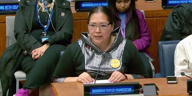 Aluki Kotierk, president of Nunavut Tunngavik Inc., spoke at a United Nations meeting on Indigenous Issues about how Inuit languages are endangered.