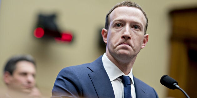 Mark Zuckerberg, chief executive officer and founder of Facebook, is seen here at a U.S. hearing in Washington, D.C., on April 11, 2018.