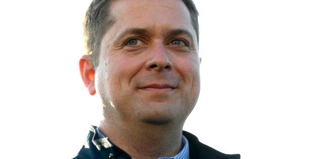 Conservative Leader Andrew Scheer meets volunteers during an event in the Kanata suburb of Ottawa on April 25, 2019.