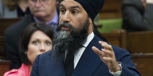 NDP Leader Jagmeet Singh rises during Question Period in the House of Commons on April 29, 2019 in Ottawa.