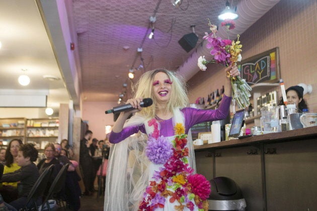 Laddy Gaga performs at Toronto's Glad Day Bookshop on Apr. 27, 2019.