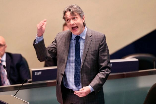 Toronto City Councillor Gord Perks at a council meeting.