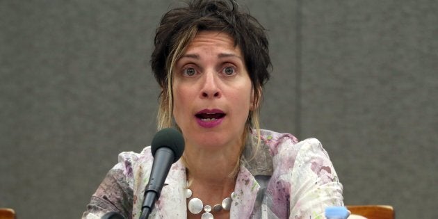 Leilani Farha, UN special rapporteur on adequate housing, holds a press conference in Seoul, South Korea in May 2018. She said the South Korean government should regard the right to housing as a part of human rights and take national action.