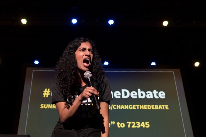 Sunrise Movement co-founder Varshini Prakash vowed to #ChangeTheDebate on climate change in the 2020 election. 