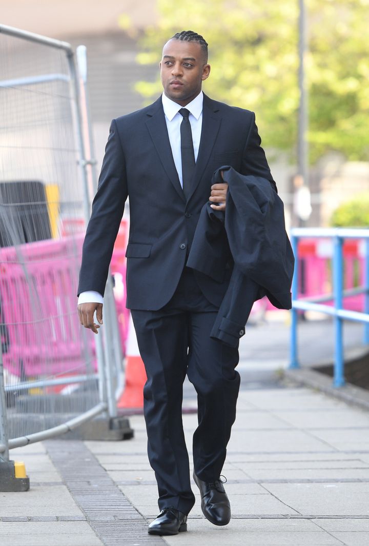 Oritse Williams arrives at court on Tuesday