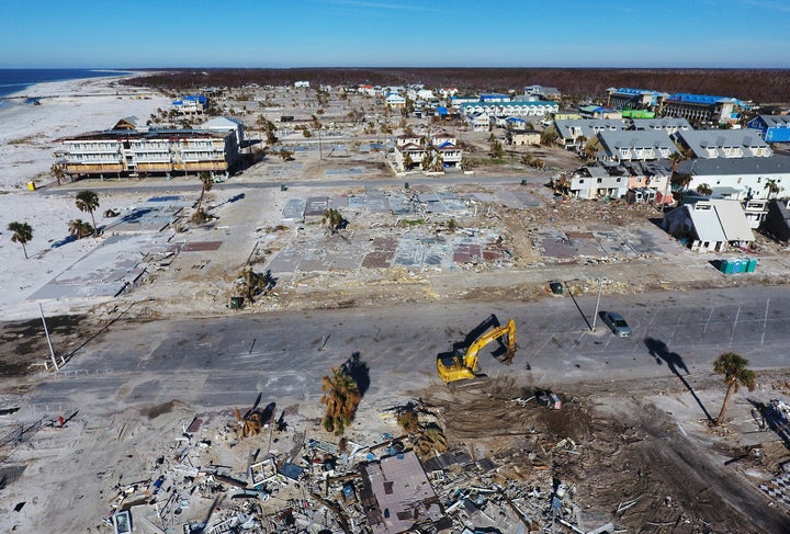 An excavator tears down a damaged home from Hurricane Michael in Panama City, Florida, in January. The area suffered an estimated $25 billion in damage.