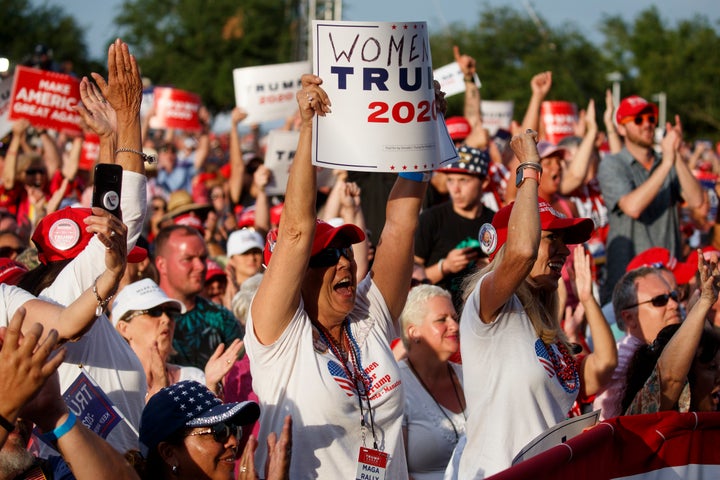 The idea to broadcast hourly messages from President Trump came from the number of people who attended his rally in Panama City Beach last week, the radio stations' owner said.