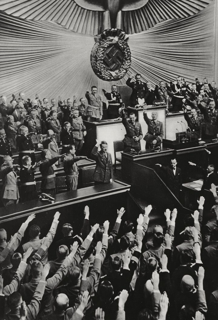 Adolf Hitler is saluted by the Reichstag in Berlin, Germany, now long before the start of World War II.