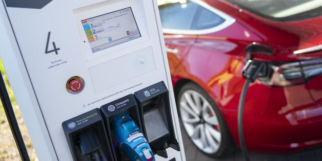 Canada S Federal Rebate For Electric Cars Kicks In Tesla Included A Tesla Model 3 Sits Connected To Charging Station In Nieuwegein Netherlands Mon