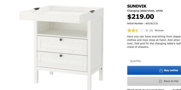 Ikea changing best sale table canada