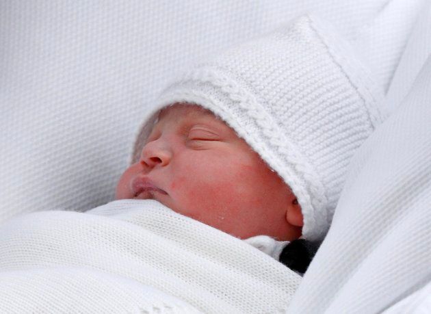 A close-up of Prince Louis as he departed the hospital with his parents.