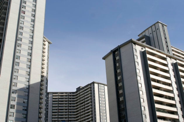 Apartment buildings in Toronto's St. James Town. The city's supply of high-rise concrete rental buildings was built at a time when developers were given large tax breaks for rental projects.