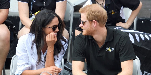 Meghan Markle and Prince Harry at the Invictus Games Toronto 2017 at Nathan Philips Square on Sept. 25, 2017 in Toronto. On May 6, the couple gave birth to a baby boy.